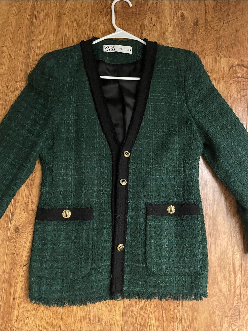 Zara chic BLAZER jacket tweed blazer women size M Chanel style CC - Picture 7 of 16